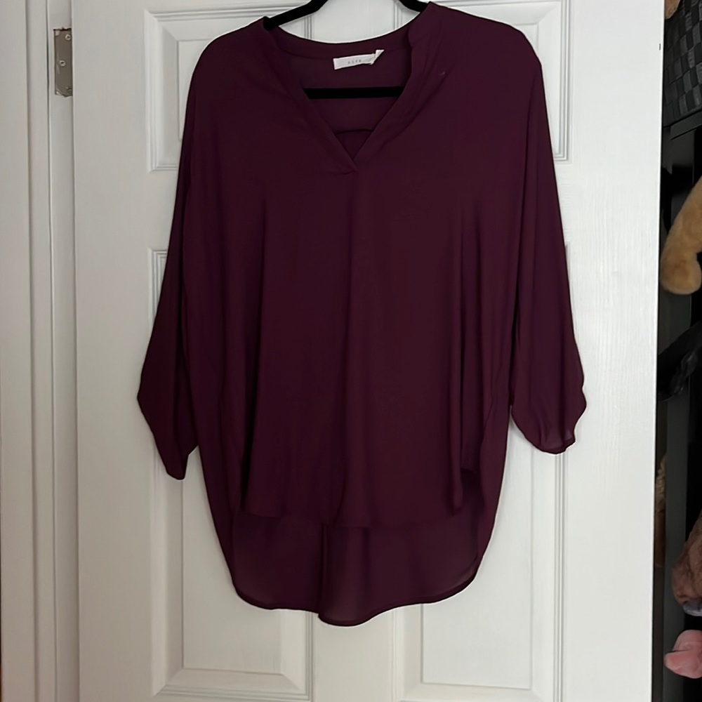 Lush Warren Split Neck Blouse